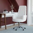 thumbnail image 1 of Flash Furniture High Back Traditional Tufted White LeatherSoft Executive Swivel Office Chair with Arms, 1 of 13