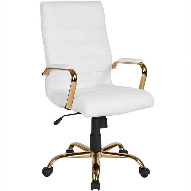 White and gold desk chair walmart deals