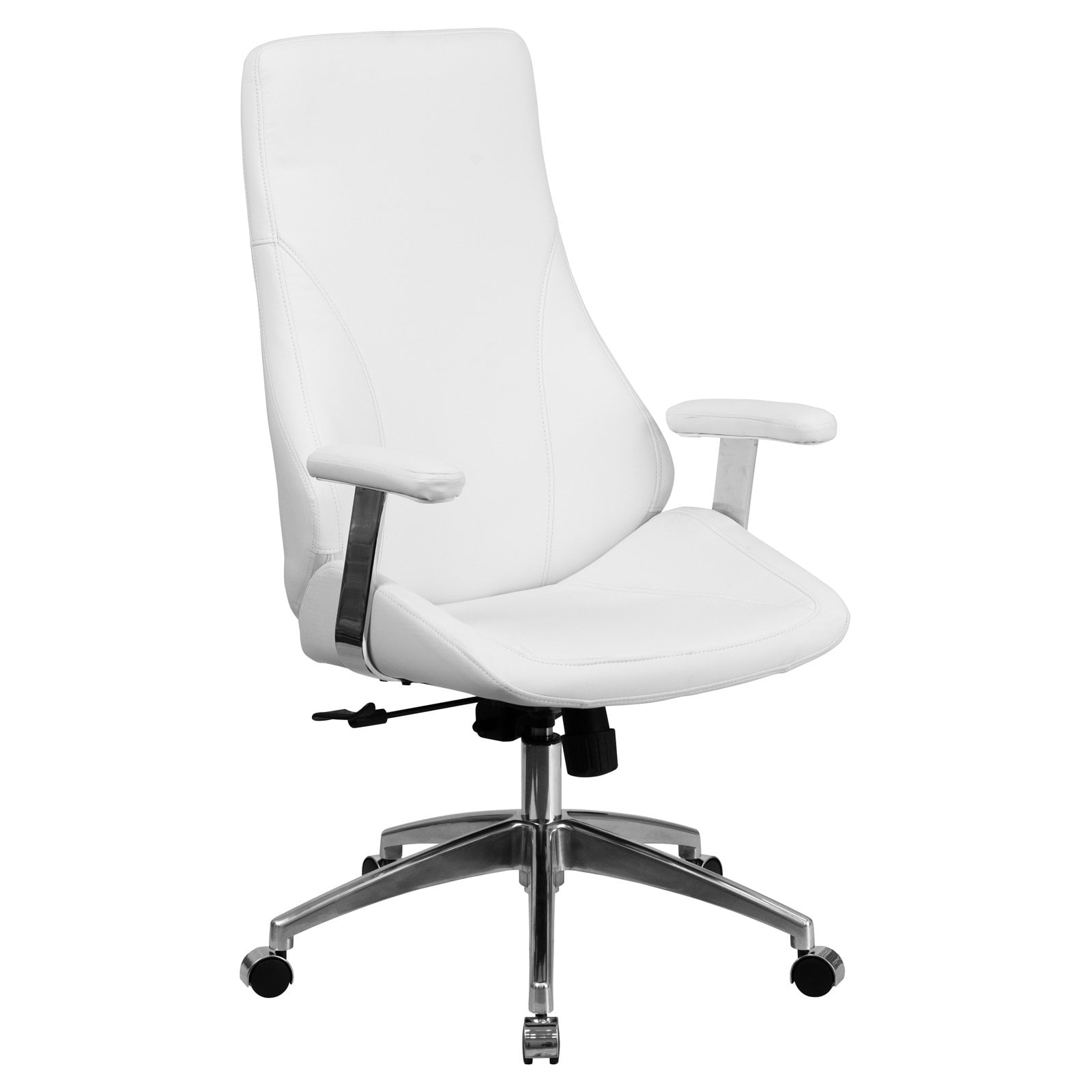 Flash Furniture High Back White LeatherSoft Smooth Upholstered