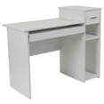 thumbnail image 1 of Flash Furniture Highland Park White Computer Desk with Shelves and Drawer, 1 of 13