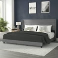 thumbnail image 1 of Flash Furniture Hollis Wingback Upholstered Platform Bed, Gray, King, 1 of 12