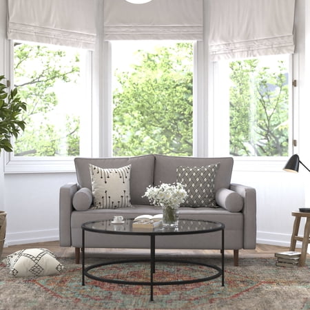 Flash Furniture Hudson Living Room Loveseat, Slate Gray Fabric