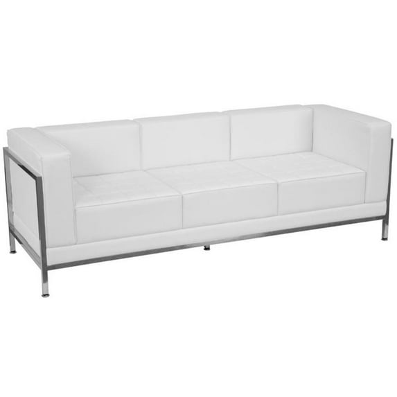 Flash Furniture Imagination Leather Reception Sofa in White