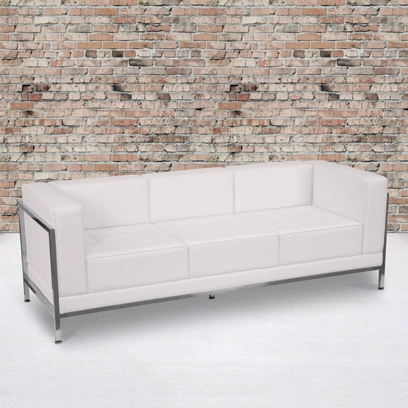 Flash Furniture Imagination Leather Reception Sofa in White