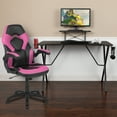 thumbnail image 1 of Flash Furniture Indoor Contemporary Gaming Desk and Racing Chair Cup Holder Living Room Set, PInk/Black, 1 of 12