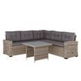 thumbnail image 1 of Flash Furniture Huck Indoor/Outdoor Conversation Set with Sofa and Dining Table Gray (LTSSET02023GY), 1 of 13