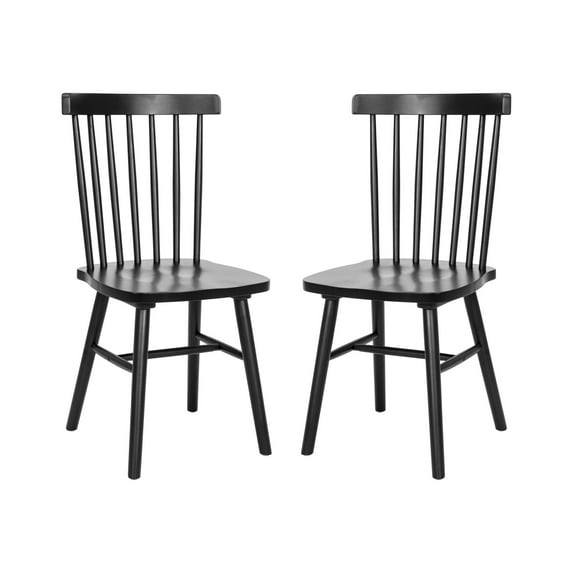 Flash Furniture Ingrid Windsor Commercial Solid Wood Dining Room Chairs, Set of 2, Black