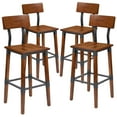 thumbnail image 1 of Flash Furniture Jackson 4 Pack Rustic Antique Walnut Industrial Wood Dining Barstool, 1 of 15