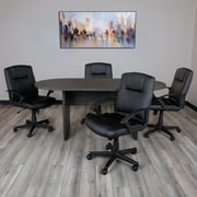 Flash Furniture Jones 6 Oval Multipurpose Conference Table, Rustic Gray