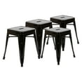 thumbnail image 1 of Flash Furniture Kai Backless Metal Dining Stool, Black, Set of 4, 1 of 11