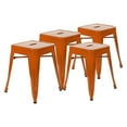 thumbnail image 1 of Flash Furniture Kai Backless Metal Dining Stool, Orange, Set of 4, 1 of 11