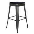 thumbnail image 1 of Flash Furniture Kai Commercial Grade 30" High Backless Black Metal Indoor-Outdoor Barstool with Black Poly Resin Wood Seat, 1 of 12
