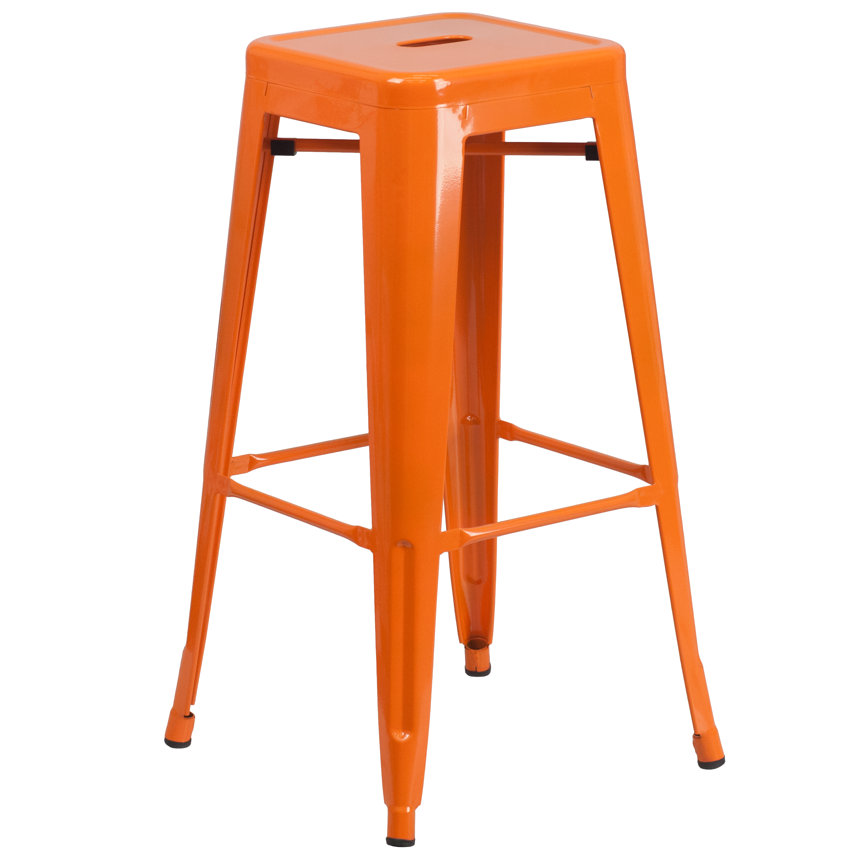 Flash Furniture Kai Commercial Grade 30" High Backless Orange Metal Indoor-Outdoor Barstool with Square Seat - image 1 of 12