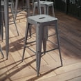 thumbnail image 1 of Flash Furniture Kai Commercial Grade 4 Pack 30" High Backless Distressed Silver Gray Metal Indoor-Outdoor Barstool, 1 of 14