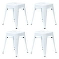 thumbnail image 1 of Flash Furniture Kai Stackable Backless Dining Stool, White, Set of 4, 1 of 13