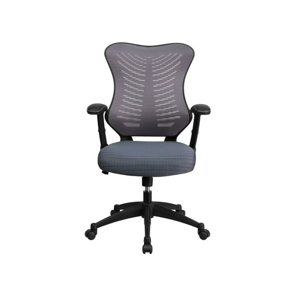 Flash Furniture Kale High Back Designer Gray Mesh Executive Swivel Ergonomic Office Chair with Adjustable Arms CA3