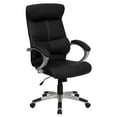 thumbnail image 1 of Flash Furniture Karen High Back Black LeatherSoft Executive Swivel Office Chair with Curved Headrest and White Line Stitching, 1 of 9