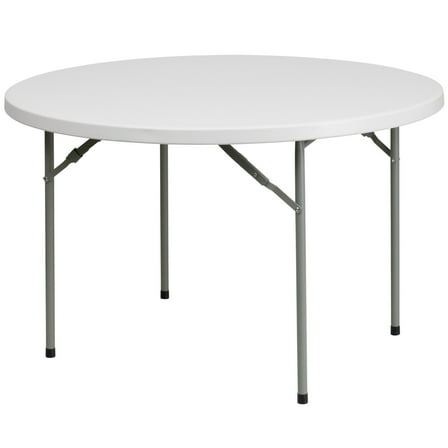 Flash Furniture Kathryn 4' Round Plastic Event Folding Table, White
