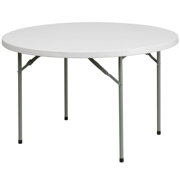 Flash Furniture Kathryn 4' Round Plastic Event Folding Table, White