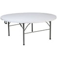 thumbnail image 1 of Flash Furniture Kathryn 5.89-Foot Round Bi-Fold Granite White Plastic Banquet and Event Folding Table with Carrying Handle, 1 of 12