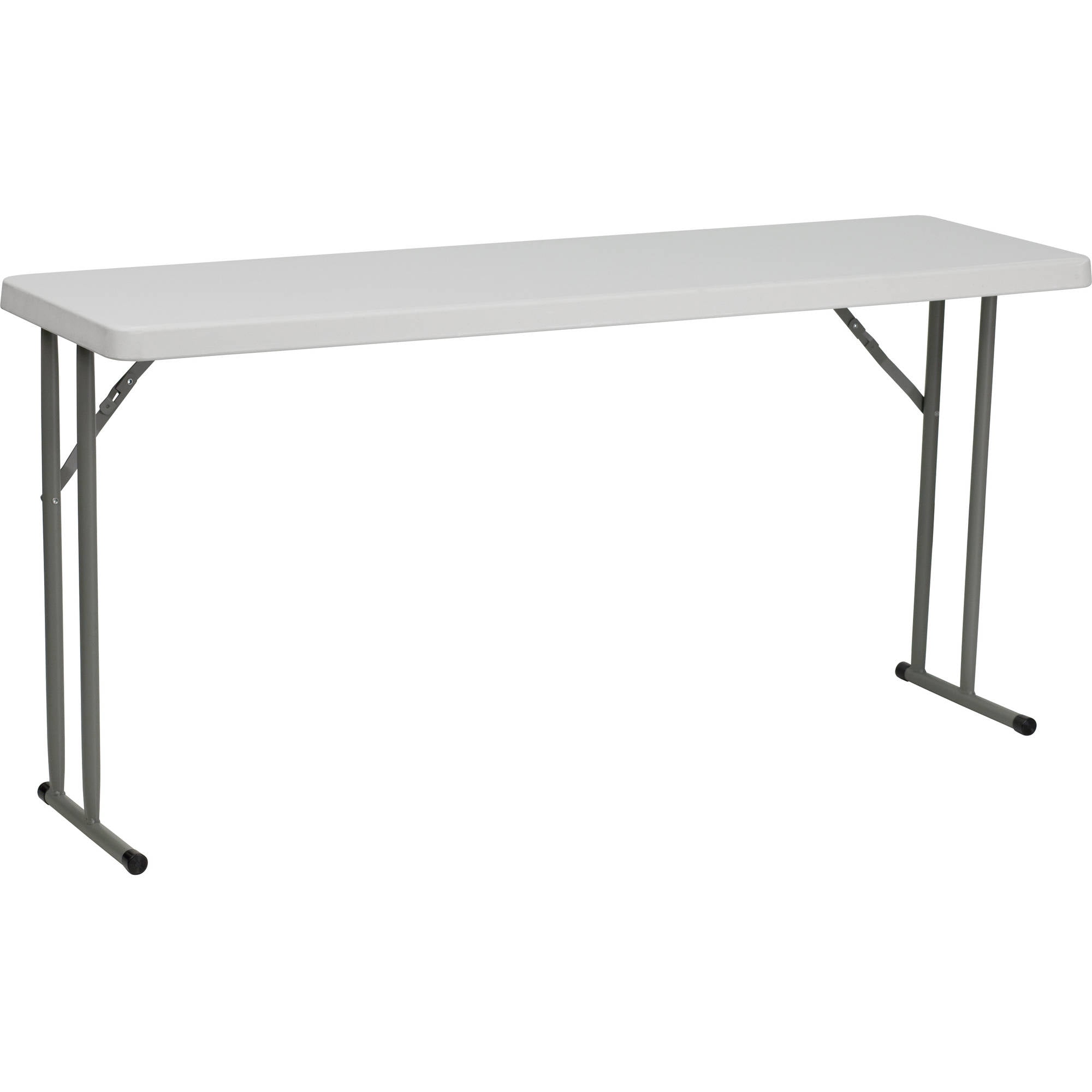 Durable 59.8" Powder-Coated Gray Metal Folding Training Table