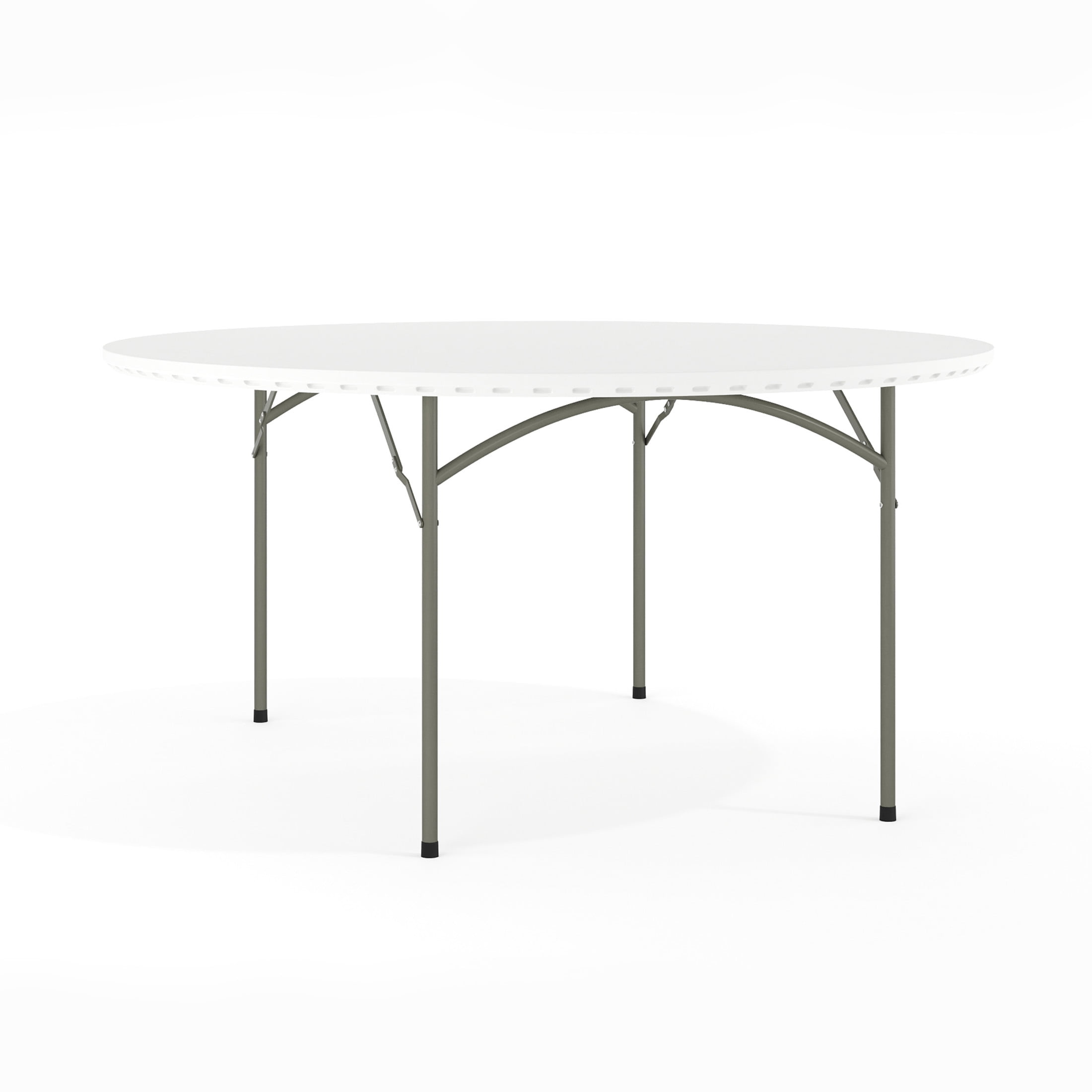 Elegant 60" Round Gray and White Plastic Foldable Event Table
