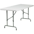 thumbnail image 1 of Flash Furniture Kathryn 6' Rectangular Adjustable Plastic Folding Event Table, White, 1 of 10