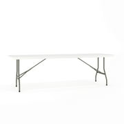Flash Furniture Kathryn 8-Foot Bi-Fold Granite White Plastic Banquet and Event Folding Table with Carrying Handle