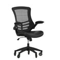 thumbnail image 1 of Flash Furniture Kelista Desk Chair with Transparent Roller Wheels | Swivel Chair with Kelista Mid-Back Black Mesh and LeatherSoft Seat for Home Office and Desk, 1 of 9