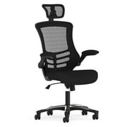 Flash Furniture Kelista Ergonomic Mesh High-Back Swivel Office Chair with Flip-Up Armrests, Black