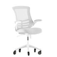 thumbnail image 1 of Flash Furniture Kelista Mid-Back Light Gray Mesh Swivel Ergonomic Task Office Chair with White Frame, Flip-Up Arms, and Transparent Roller Wheels, 1 of 9