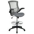 thumbnail image 1 of Flash Furniture Kelista Mid-Back Dark Gray Mesh Ergonomic Drafting Chair with Adjustable Foot Ring and Flip-Up Arms, 1 of 17