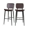 thumbnail image 1 of Flash Furniture Kenzie Collection 31"H Square Adjustable Mid Back Barstool, Brown, 1 of 7