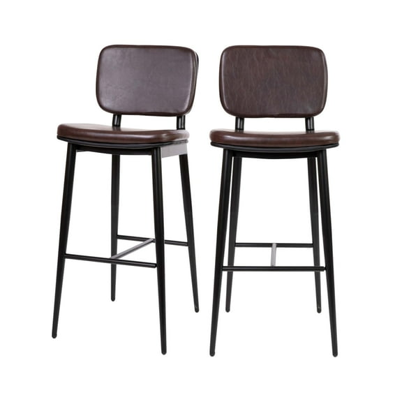 Flash Furniture Kenzie Collection 31"H Square Adjustable Mid Back Barstool, Brown