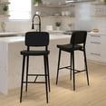 thumbnail image 1 of Flash Furniture Kenzie Square Adjustable Mid Back Barstool, Black, 1 of 14