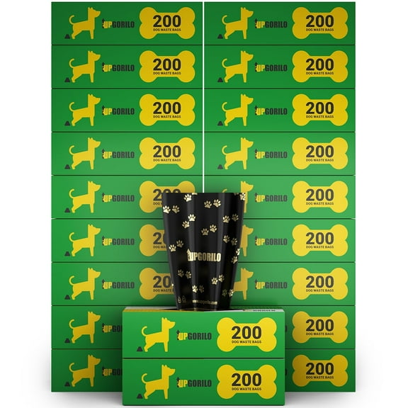 Flash Furniture Kessler Rolled Leak Proof Unscented Dog Waste Bags 200 Bags/Box 20 Boxes/Pack