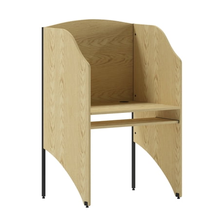 Flash Furniture Starter Study Carrel in Oak Finish