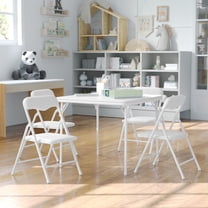 Flash Furniture Kids White 5 Piece Folding Table and Chair Set