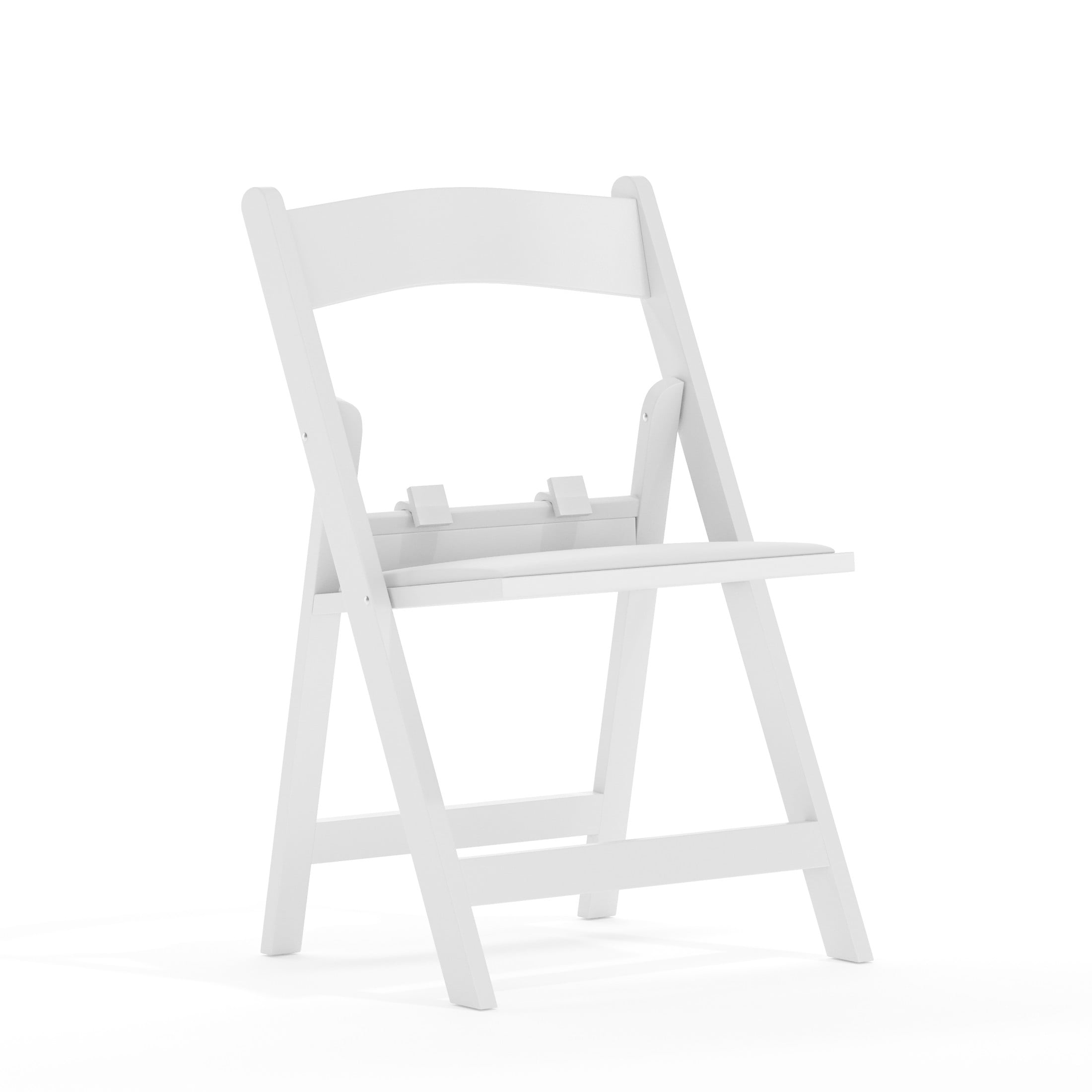 Flash Furniture Kids White Resin Folding Chair with White Vinyl Padded Seat