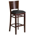 thumbnail image 1 of Flash Furniture Lacey Series Solid Back Walnut Wood Restaurant Barstool - Black Vinyl Seat, 1 of 6