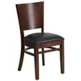 thumbnail image 1 of Flash Furniture Lacey Series Solid Back Walnut Wood Restaurant Chair - Black Vinyl Seat, 1 of 11