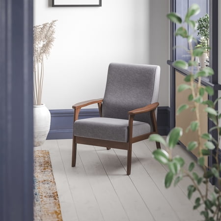 Flash Furniture Langston Living Room Chair, Dark Gray Faux Linen