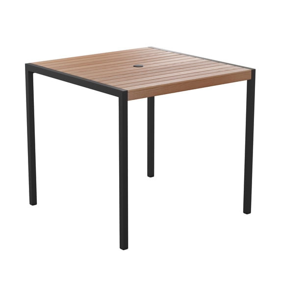 Flash Furniture Lark Series Steel Teak Tables, Teak