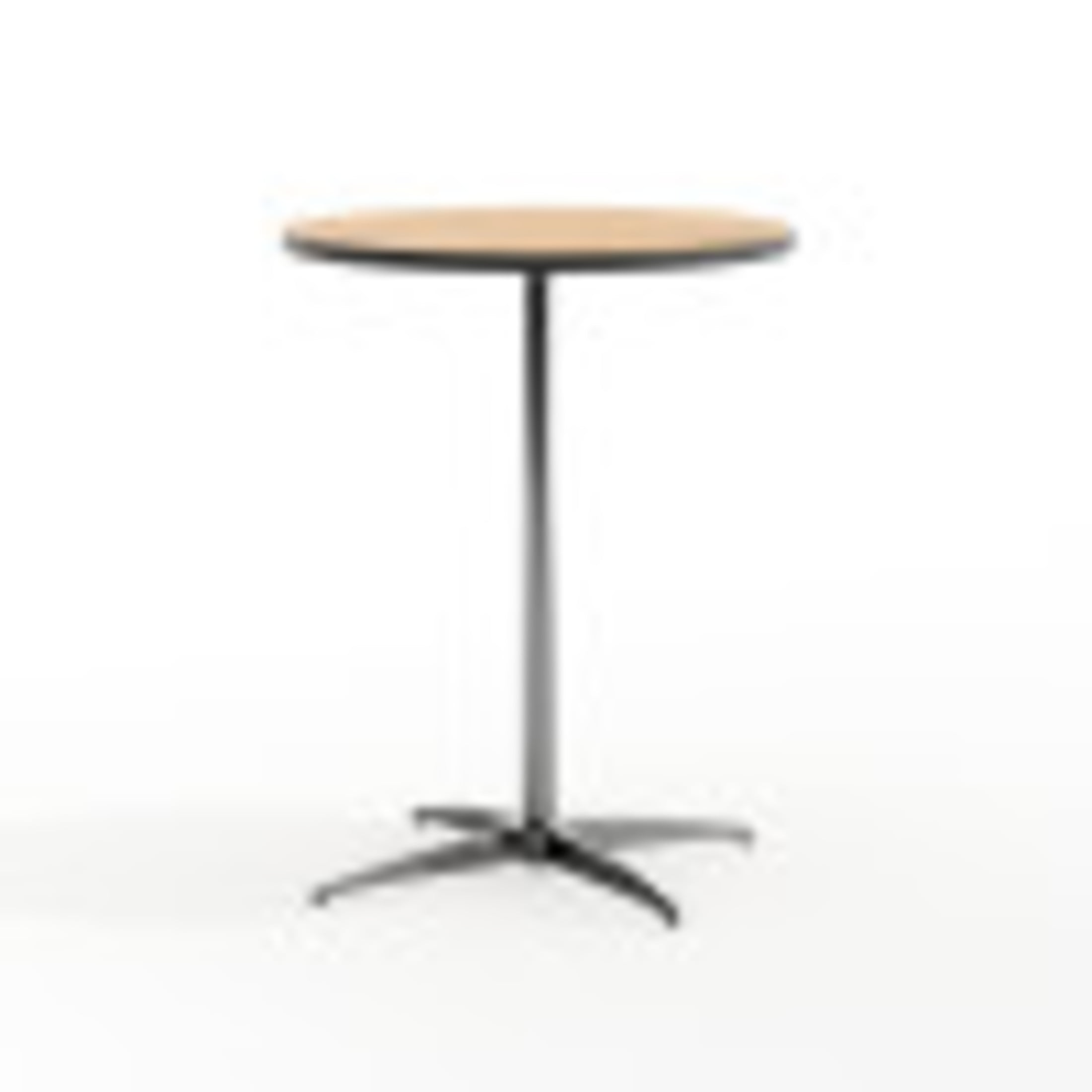Marrel 24" Round Oak Top Outdoor Cocktail Table with Chrome Base