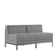 thumbnail image 1 of Flash Furniture HERCULES Imagination Series 2 Piece Gray LeatherSoft Waiting Room Lounge Set with Ganging Clips - Reception Bench with Ganging Clips, 1 of 9