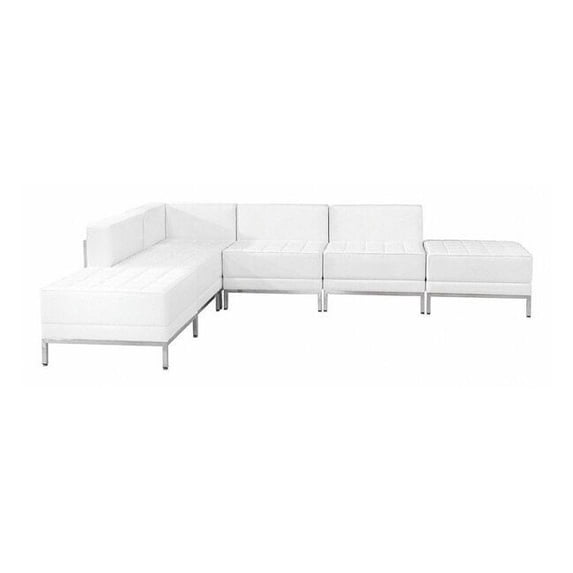 6 pcs. Living Room Set, 28-3/4", 84-1/2" x 27-1/2", Upholstery Color: White