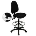 thumbnail image 1 of Flash Furniture Lenora Mid-Back Black Fabric Multifunction Ergonomic Drafting Chair with Adjustable Lumbar Support, 1 of 5