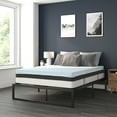 thumbnail image 1 of Flash Furniture Leo 14 Inch Metal Platform Bed Frame with 10 Inch Pocket Spring Mattress in a Box and 3 inch Cool Gel Memory Foam Topper - Queen, 1 of 14