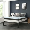 thumbnail image 1 of Flash Furniture Leo 14 Inch Metal Platform Bed Frame with 12 Inch Pocket Spring Mattress in a Box and 2 Inch Cool Gel Memory Foam Topper - Queen, 1 of 14