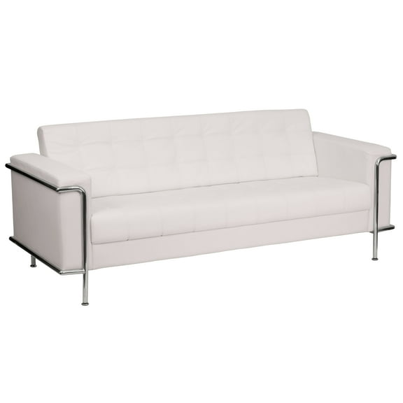 Flash Furniture Lesley Contemporary Leather Sofas With Encasing Frame ZBLES8090SOFAWH